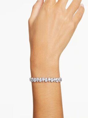 Swarovski Silver-Tone Clear Crystal Tennis Bracelet